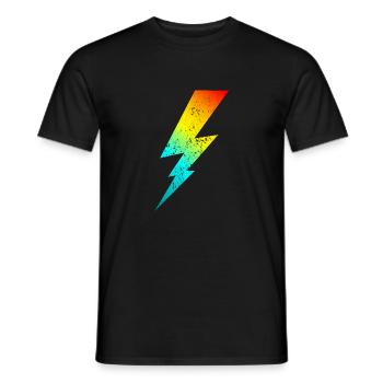 80s bolt lighting classic - Men's T-Shirt - black - Front - AI Model Male 178 light (178cm)