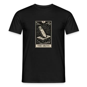 Das Laufwerk – Datahoarder USB Tarotkarte - Männer T-Shirt - Schwarz - Vorne - AI Model Male 178 light (178cm)