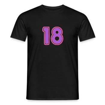 18. 18 JAHRE ALT. 18-JÄHRIGES JUBILÄUM. GEBURTSTAG 18 JAHRE. - Männer T-Shirt - Schwarz - Vorne - AI Model Male 178 light (178cm)