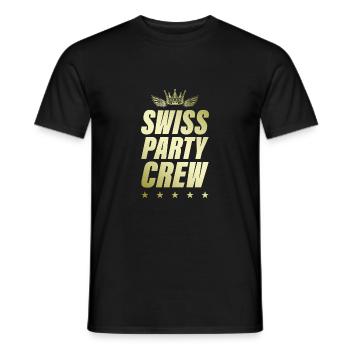 Swiss Party Crew Gold Switzerland - Men's T-Shirt - black - Front - AI Model Male 178 light (178cm)