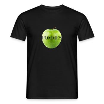 Apple Design - Moderne - Nouveau - Délicieux - T-shirt homme - noir - Devant - AI Model Male 178 light (178cm)