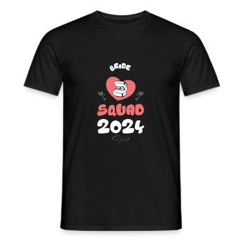 Équipe de la mariée 2024 Coeur de l’équipe - T-shirt homme - noir - Devant - AI Model Male 178 light (178cm)