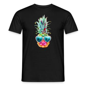 pineapple with sunglasses - pineapple and glasses - Men's T-Shirt - black - Front - AI Model Male 178 light (178cm)