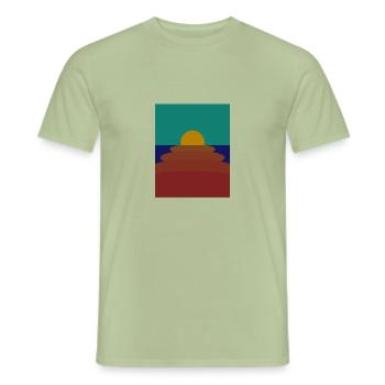 Sunset - Männer T-Shirt - Sage - Vorne - AI Model Male 178 light (178cm)