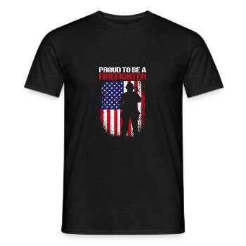 Pompier Pompier - T-shirt homme - noir - Devant - AI Model Male 178 light (178cm)