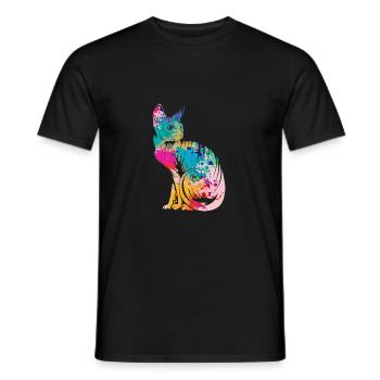 Chats Sphynx - T-shirt homme - noir - Devant - AI Model Male 178 light (178cm)