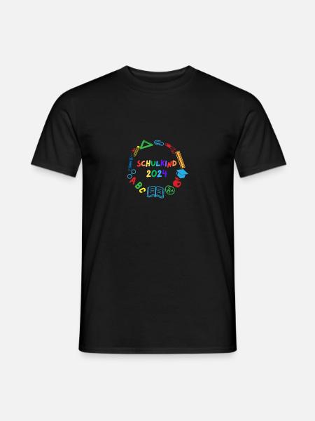 Schulkind 2024 ABC - Männer T-Shirt - Schwarz