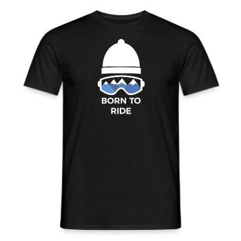 Born to Ride - Skifahren - Männer T-Shirt - Schwarz - Vorne - AI Model Male 178 light (178cm)