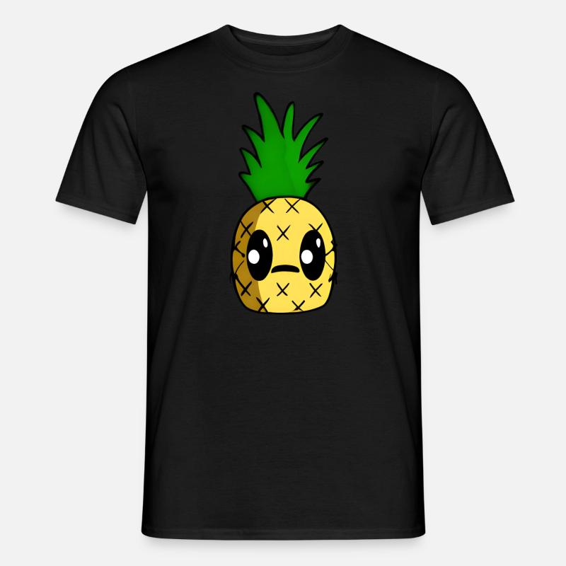 Kawaii Ananas - Männer T-Shirt - Schwarz