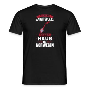 Norwegen Flagge Norwegisch Geschenk - Männer T-Shirt - Schwarz - Vorne - AI Model Male 178 light (178cm)