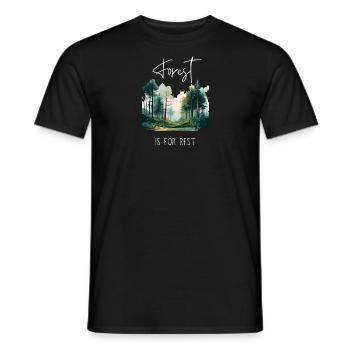 Forest is for rest Naturliebhaber Wald Spruch - Männer T-Shirt - Schwarz - Vorne - AI Model Male 178 light (178cm)