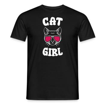Cat Girl - Männer T-Shirt - Schwarz - Vorne - AI Model Male 178 light (178cm)