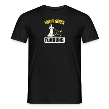 JGA - UNTER NEUER FÜHRUNG - Männer T-Shirt - Schwarz - Vorne - AI Model Male 178 light (178cm)