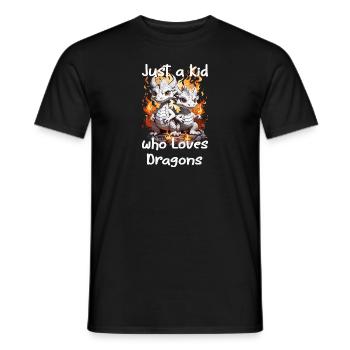 Juste un enfant qui aime les dragons - T-shirt homme - noir - Devant - AI Model Male 178 light (178cm)
