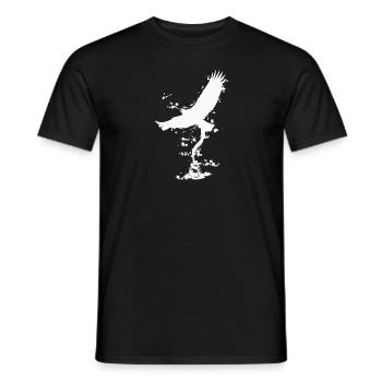 | d’aigle | des oiseaux Liberté | Encre - T-shirt homme - noir - Devant - AI Model Male 178 light (178cm)