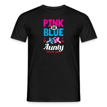 Pink or Blue Aunty Loves You Gender Reveal Party - Men's T-Shirt - black - Front - AI Model Male 178 light (178cm)