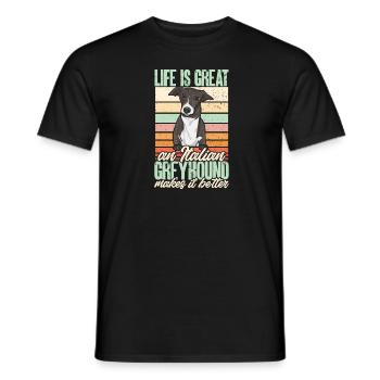 Italienischer Windspiel Windhund Hunde - Männer T-Shirt - Schwarz - Vorne - AI Model Male 178 light (178cm)