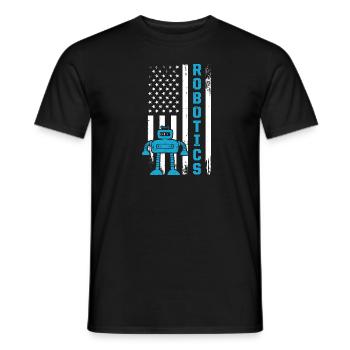Robotique Drapeau Américain USA Droid Builder 4ème De Ju - T-shirt homme - noir - Devant - AI Model Male 178 light (178cm)
