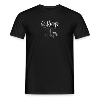Zwillings Papa 2024 - Männer T-Shirt - Schwarz - Vorne - AI Model Male 178 light (178cm)