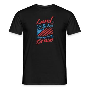 Land Of The Free Because Of The Brave - Men's T-Shirt - black - Front - AI Model Male 178 light (178cm)