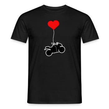 Motorrad mit Herz - Männer T-Shirt - Schwarz - Vorne - AI Model Male 178 light (178cm)