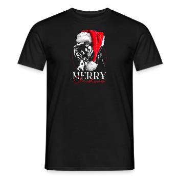 Santa TOSA INU Joyeux Noël Chiens Wilsigns - T-shirt homme - noir - Devant - AI Model Male 178 light (178cm)