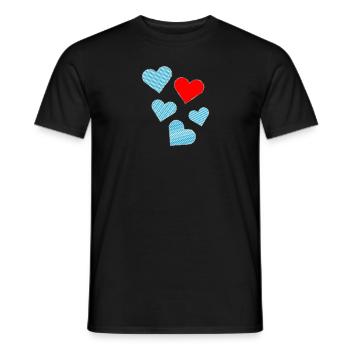 Bayrische Herzen als Patches - Männer T-Shirt - Schwarz - Vorne - AI Model Male 178 light (178cm)