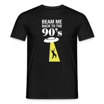 Birthday - Beam Me Back To The 90's 90s Nineties - Men's T-Shirt - black - Front - AI Model Male 178 light (178cm)