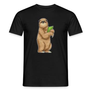 Faultier Sekretärin Ordner Büro - Männer T-Shirt - Schwarz - Vorne - AI Model Male 178 light (178cm)