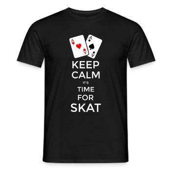 Keep Calm its Time for Skat - Men's T-Shirt - black - Front - AI Model Male 178 light (178cm)