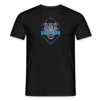Kasachstan Souvenir Herkunft Schneeleopard - Männer T-Shirt - Schwarz - Vorne - AI Model Male 178 light (178cm)