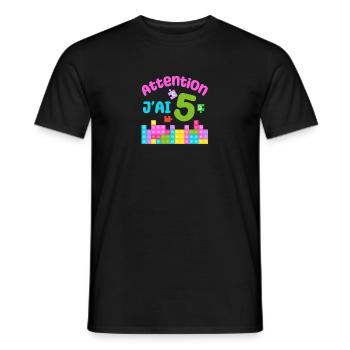 Gift 5 years Birthday I am 5 years old - Men's T-Shirt - black - Front - AI Model Male 178 light (178cm)
