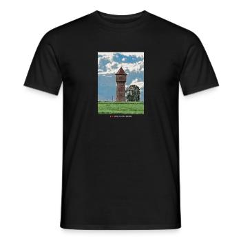 Wasserturm dunkler Stoff - Männer T-Shirt - Schwarz - Vorne - AI Model Male 178 light (178cm)