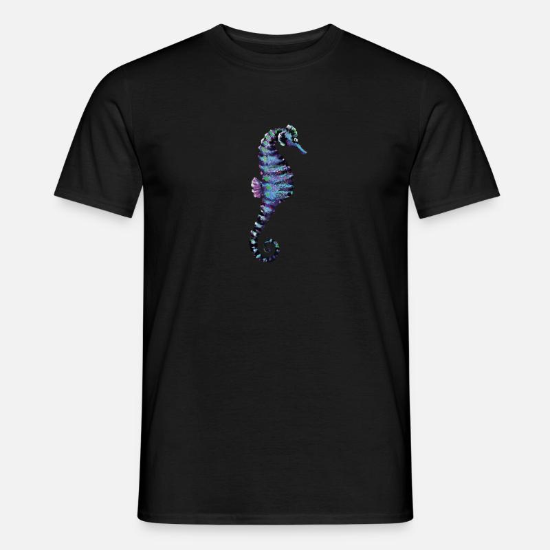 Seepferdchen - Männer T-Shirt - Schwarz