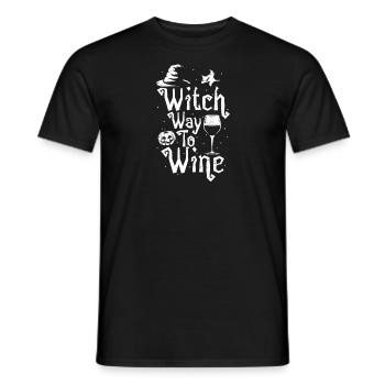 Witch Way To Wine - Wine - Men's T-Shirt - black - Front - AI Model Male 178 light (178cm)