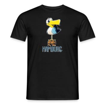 lustige Möwe Hamburg - Männer T-Shirt - Schwarz - Vorne - AI Model Male 178 light (178cm)