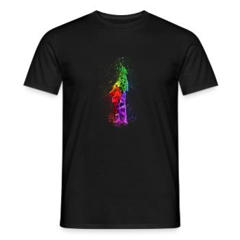 Multicolour Giraffe - Men's T-Shirt - black - Front - AI Model Male 178 light (178cm)