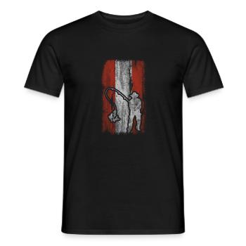 Austria Flag and Fishing - - Men's T-Shirt - black - Front - AI Model Male 178 light (178cm)