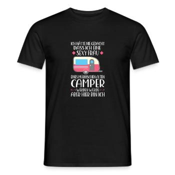 Campen camper Wanderung Geschenk - Männer T-Shirt - Schwarz - Vorne - AI Model Male 178 light (178cm)