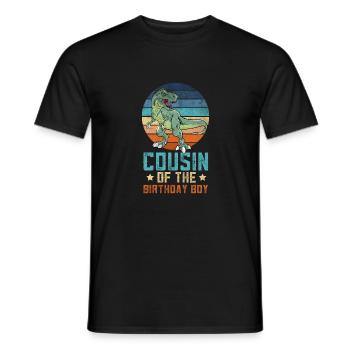 Cousin Dinosaur Boy of Bday Boy Matching Fa - Men's T-Shirt - black - Front - AI Model Male 178 light (178cm)
