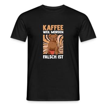 Coffee because murder is wrong dog - Men's T-Shirt - black - Front - AI Model Male 178 light (178cm)