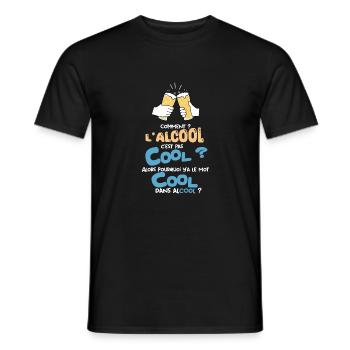 Quoi? L’alcool ce n’est pas cool? - T-shirt homme - noir - Devant - AI Model Male 178 light (178cm)