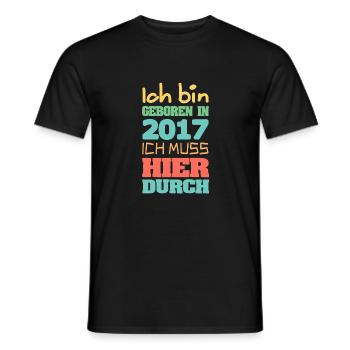 Bin geboren in 2017 - Männer T-Shirt - Schwarz - Vorne - AI Model Male 178 light (178cm)