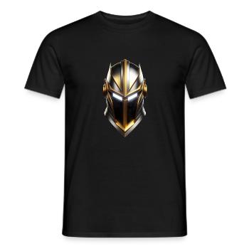 Gold Knight's Helmet - Men's T-Shirt - black - Front - AI Model Male 178 light (178cm)