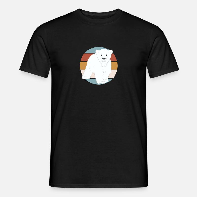 Retro Eisbär - Männer T-Shirt - Schwarz