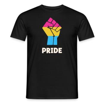 Pansexual Pride Fist Design pour l’égalité - T-shirt homme - noir - Devant - AI Model Male 178 light (178cm)