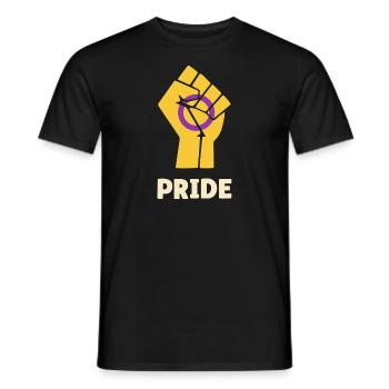 Pride Intersex Pride Fist Design pour l’égalité - T-shirt homme - noir - Devant - AI Model Male 178 light (178cm)