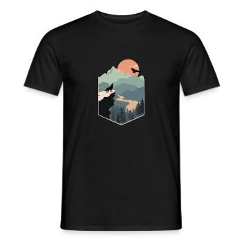 Endless Landscape - Männer T-Shirt - Schwarz - Vorne - AI Model Male 178 light (178cm)