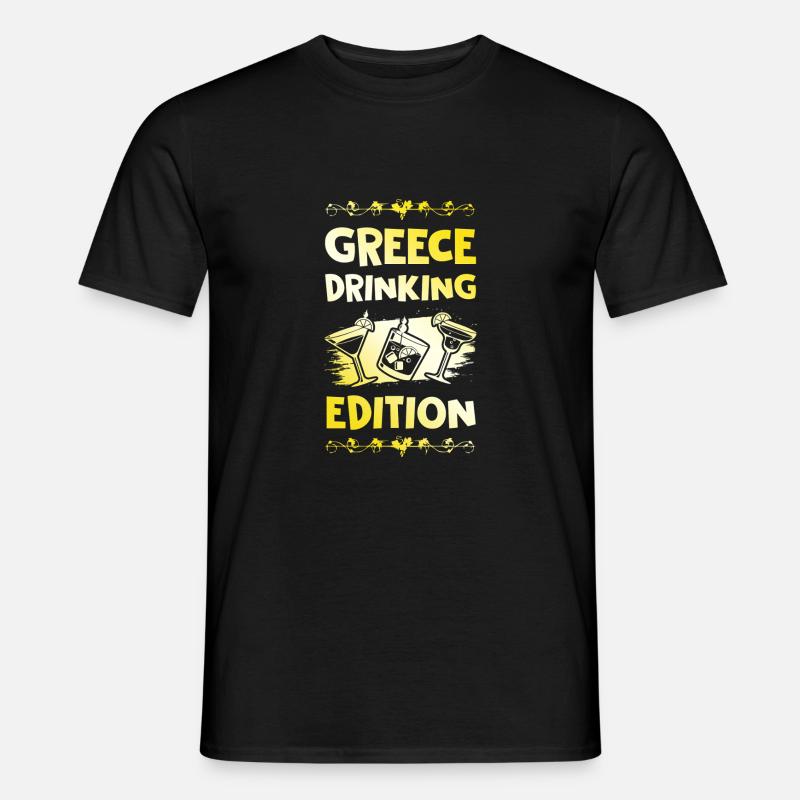 Greece Drinking Spruch - Männer T-Shirt - Schwarz