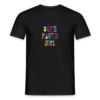 80er Jahre Party Girl Neon Retro Halloween Kostüm Wortspiel - Männer T-Shirt - Schwarz - Vorne - AI Model Male 178 light (178cm)